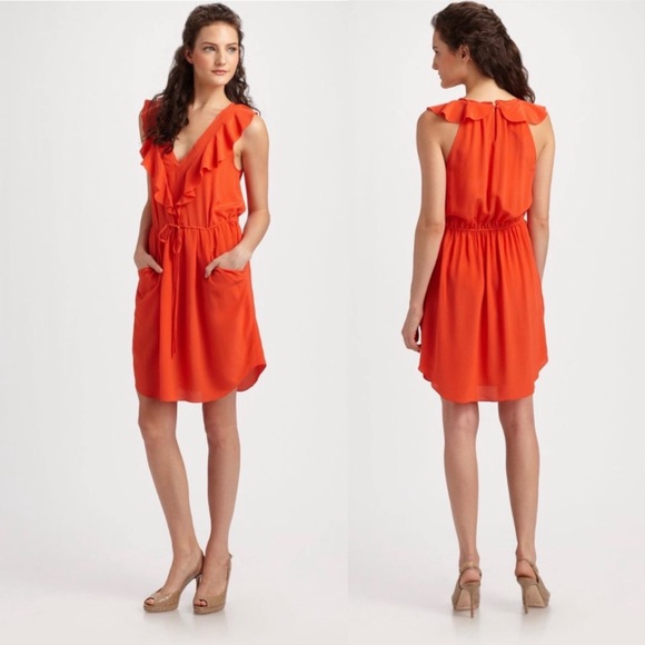 Rebecca Taylor Oh What A Night Silk Ruffle Dress - Picture 1 of 12